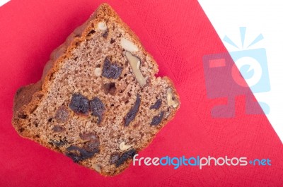 Cake With Nuts And Raisins Stock Photo