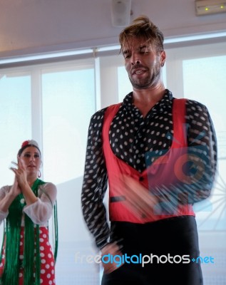 Calahonda, Andalucia/spain - July 3 : Flamenco Dancing At Calaho… Stock Photo