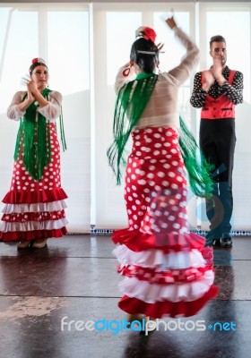 Calahonda, Andalucia/spain - July 3 : Flamenco Dancing At Calaho… Stock Photo