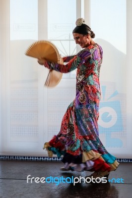 Calahonda, Andalucia/spain - July 3 : Flamenco Dancing At Calaho… Stock Photo