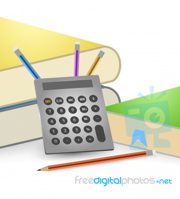 Calculate And Books Stock Image