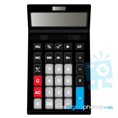 Calculator, Black Design Isolated On White Background Stock Image