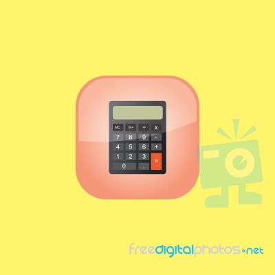 Calculator Button Icon Flat   Illustration  Stock Image