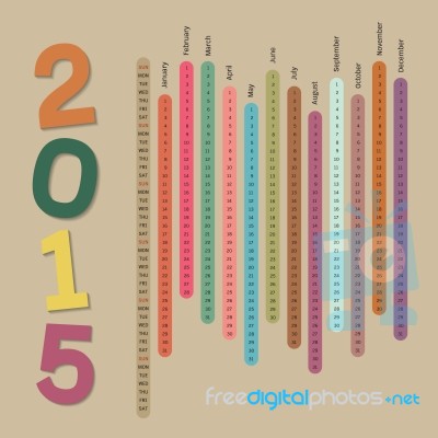 Calendar 2015 Stock Image