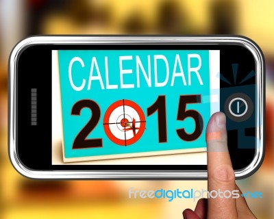 Calendar 2015 On Smartphone Showing Future Plans Stock Image