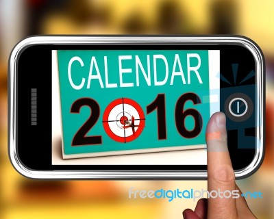 Calendar 2016 On Smartphone Shows Future Calendar Stock Image