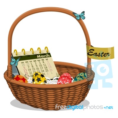 Calendar In The Basket Stock Image