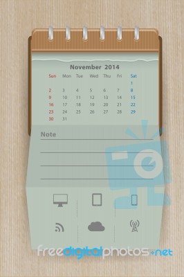 Calendar November 2014 Stock Image