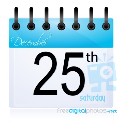 Calendar Page For 25th December Stock Image