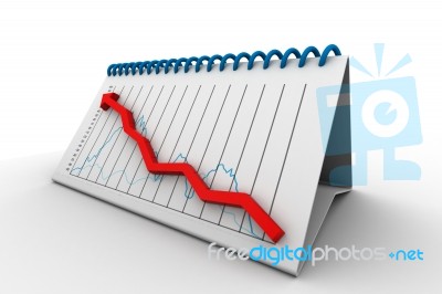 Calendar With Growing Chart Stock Image