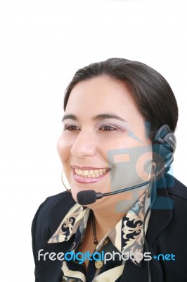 Call Center Woman Stock Photo