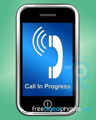 Call In Progress Message On Mobile Stock Image