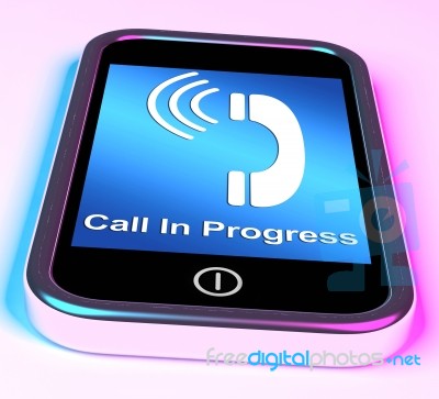 Call In Progress On Mobile Stock Image