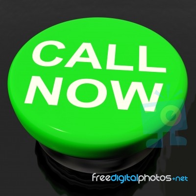 Call Now Button  Shows Talk Or Chat Stock Image