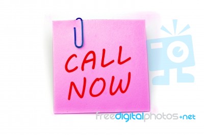 Call Now Note Stock Photo