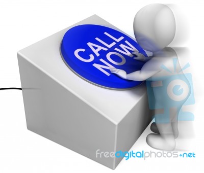 Call Now Pressed Means Hotline Or Inquiries Stock Image