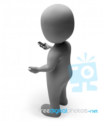 Calling Character Represents Debate Render And Chat 3d Rendering… Stock Image