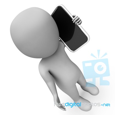 Calling Online Shows Voice Over Ip And Cellphone 3d Rendering Stock Image