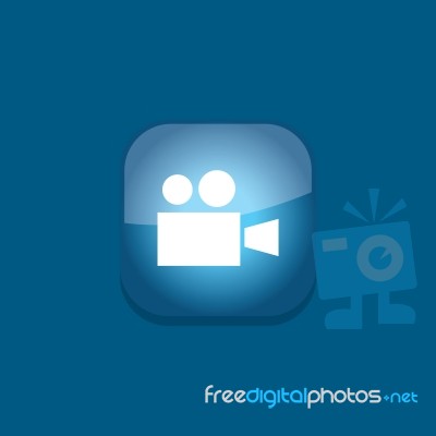 Camcorder Button Icon Flat   Illustration  Stock Image