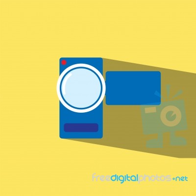 Camcorder Flat Icon   Illustration  Stock Image