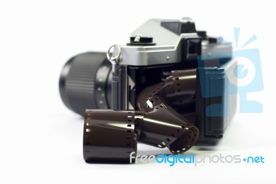 Camera And Film Stock Photo