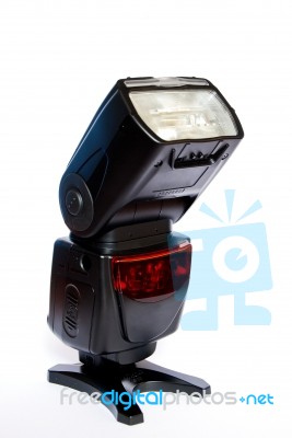 Camera Flash Speedlight Isolated Stock Photo