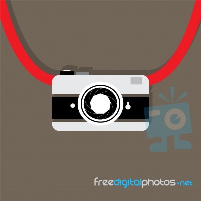 Camera Flat Icon   Illustration  Stock Image