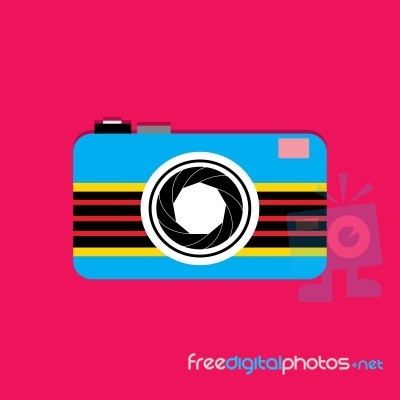 Camera Flat Icon   Illustration  Stock Image