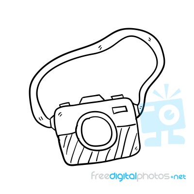 Camera Hand Drawn  Illustration Stock Image