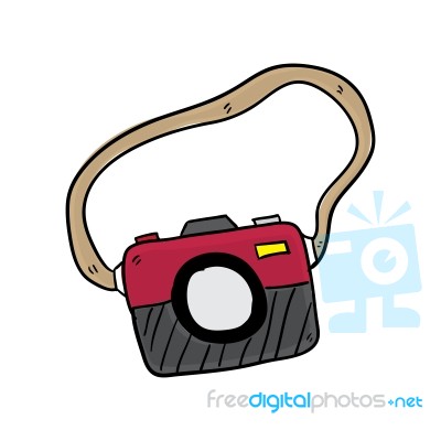 Camera Hand Drawn  Illustration Stock Image