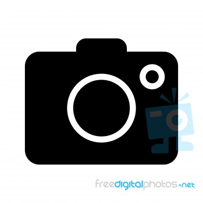 Camera Icon On White Background -  Iconic Design Stock Image