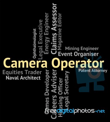 Camera Operator Indicating Operative Occupations And Image Stock Image