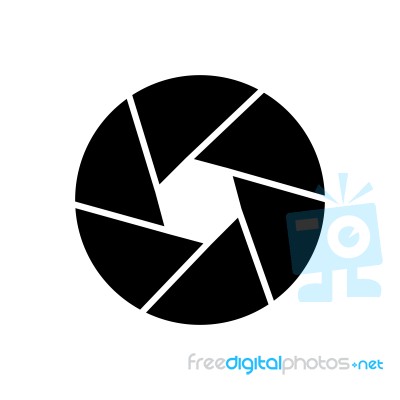 Camera Shutter Symbol Icon  Illustration On White Ba Stock Image