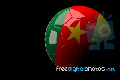 Cameroon Soccer Ball Isolated Dark Background Stock Image