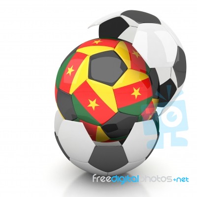 Cameroon Soccer Ball Isolated White Background Stock Image