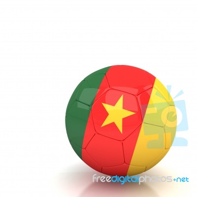 Cameroon Soccer Ball Isolated White Background Stock Image