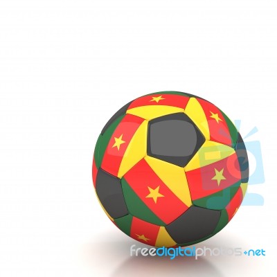 Cameroon Soccer Ball Isolated White Background Stock Image