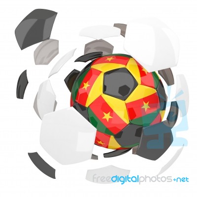 Cameroon Soccer Ball Isolated White Background Stock Image