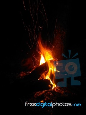 Camp Fire Stock Photo