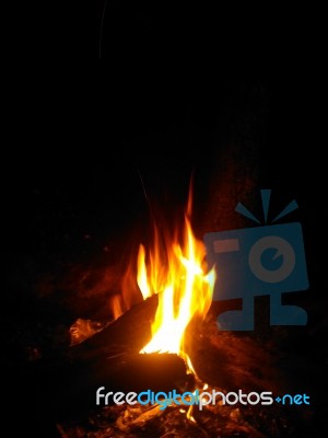 Camp Fire Stock Photo