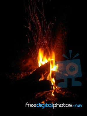 Camp Fire Stock Photo