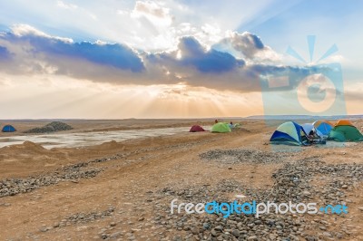 Camp In The Desert In Egypt Stock Photo