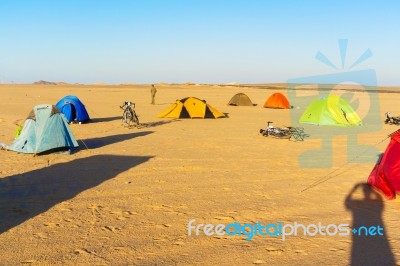 Camp In The Desert In Egypt Stock Photo