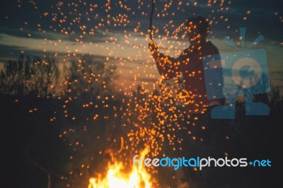 Campfire Stock Photo