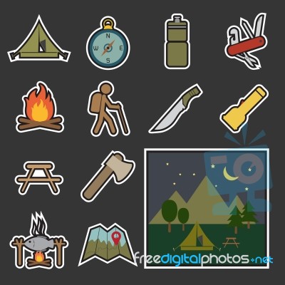 Camping Equipment Icon Stock Image