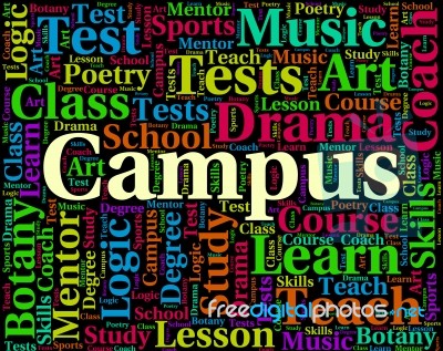 Campus Word Shows Academies Schools And Institute Stock Image