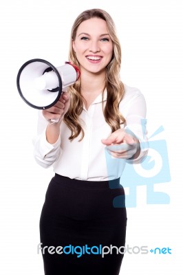 Can You Hear Me! Stock Photo