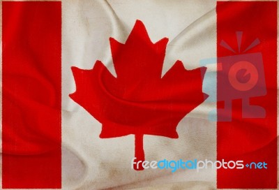 Canada Grunge Waving Flag Stock Image