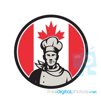 Canadian Chef Baker Canada Flag Icon Stock Image