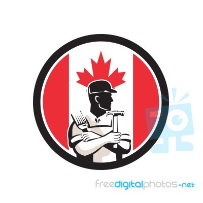 Canadian Diy Expert Canada Flag Icon Stock Image